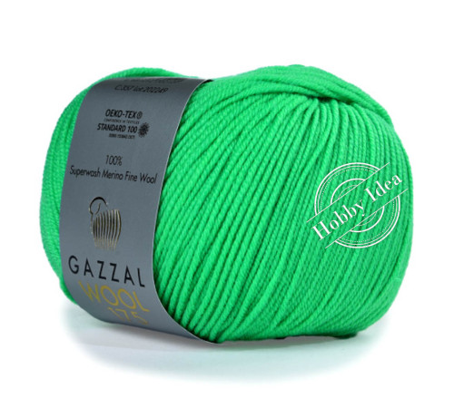 Gazzal Wool 175 357 Яркий изумруд