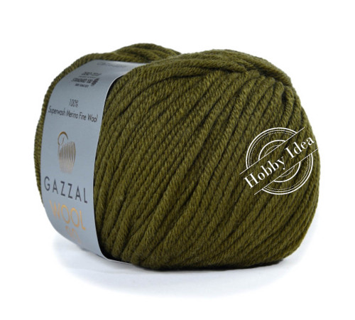 Gazzal Wool 90 3672 Натуральный зеленый