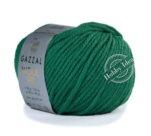 Gazzal Wool 90 3673 Зелёный