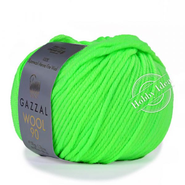 Gazzal Wool 90 3691 Неоновый зелёный из категории Gazzal Wool 90