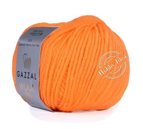 Gazzal Wool 90 3692 Неоновый оранжевый