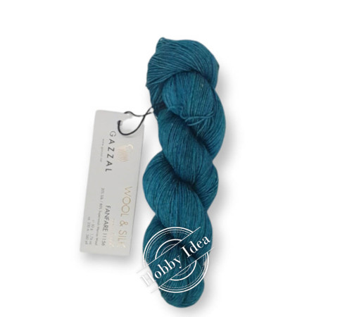 Gazzal Wool & Silk 11156 Тёмный аквамарин