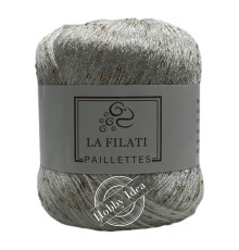 La Filati Paillettes S173 Белый с золотыми пайетками