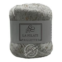 La Filati Paillettes S173 Белый с золотыми пайетками