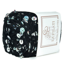 La Filati Royal Paillettes 006 Чёрный с перламутровыми пайетками 