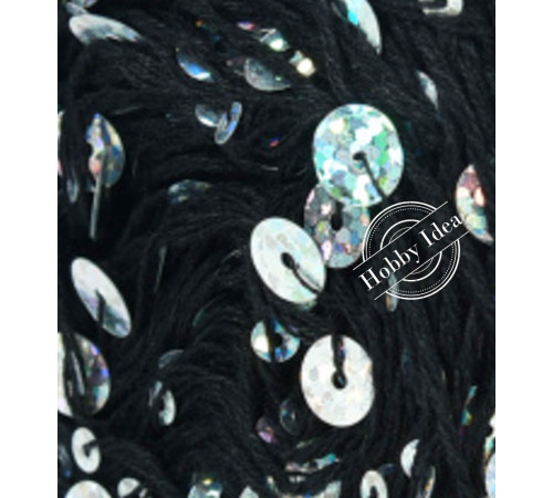 La Filati Royal Paillettes 006 Чёрный с перламутровыми пайетками 