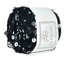 La Filati Royal Paillettes 007 Чёрный с серебрянными пайетками