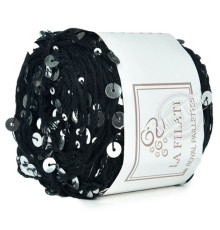 La Filati Royal Paillettes 007 Чёрный с серебрянными пайетками
