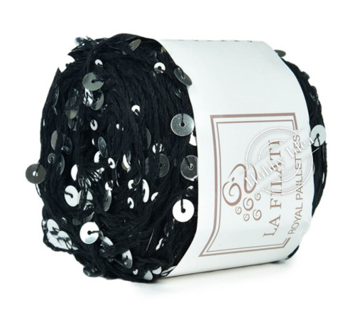 La Filati Royal Paillettes 007 Чёрный с серебрянными пайетками