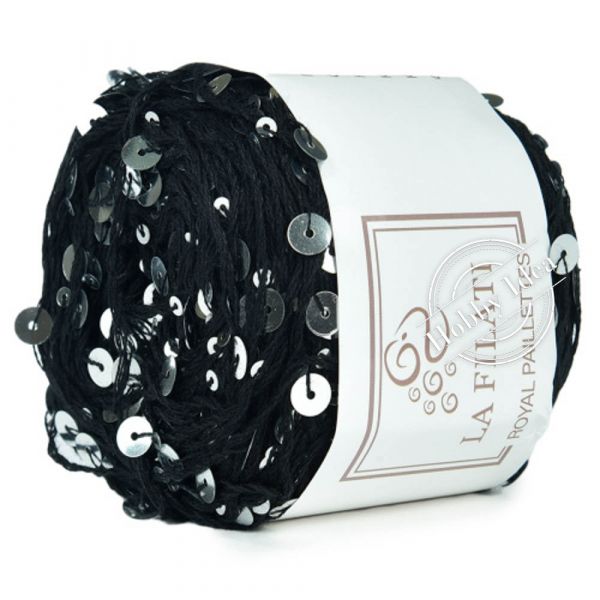 La Filati Royal Paillettes 007 Чёрный с серебрянными пайетками из категории La Filati Royal Paillettes