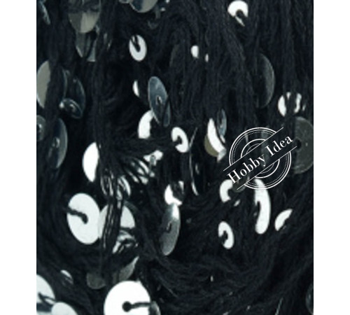 La Filati Royal Paillettes 007 Чёрный с серебрянными пайетками
