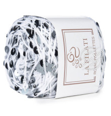 La Filati Royal Paillettes 014 Белая с чёрными пайетками