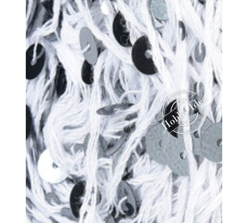 La Filati Royal Paillettes 014 Белая с чёрными пайетками