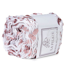 La Filati Royal Paillettes 017 Белая с розовыми пайетками
