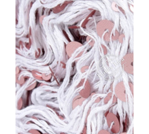 La Filati Royal Paillettes 017 Белая с розовыми пайетками