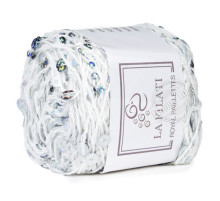 La Filati Royal Paillettes 019 Белая с разноцветными пайетками