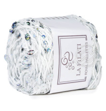 La Filati Royal Paillettes 019 Белая с разноцветными пайетками
