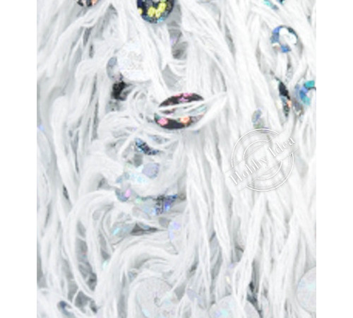 La Filati Royal Paillettes 019 Белая с разноцветными пайетками