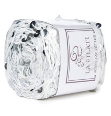 La Filati Royal Paillettes 021 Белая с чёрными и белыми пайетками