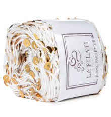 La Filati Royal Paillettes 022 Белая с золотыми пайетками