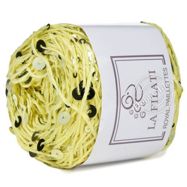 La Filati Royal Paillettes 025 Жёлтая с черными и белыми пайетками из категории La Filati Royal Paillettes