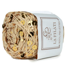 La Filati Royal Paillettes 028 Соломенная с жёлтыми и коричневыми пайетками