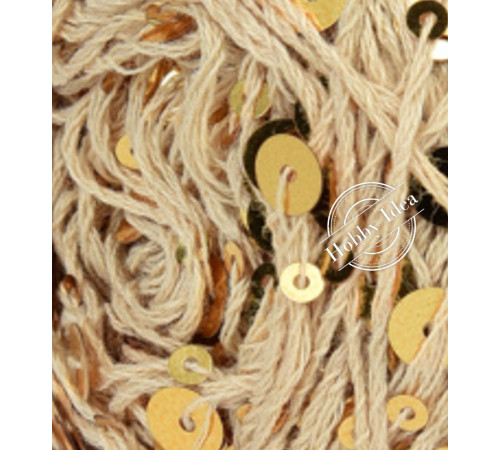 La Filati Royal Paillettes 028 Соломенная с жёлтыми и коричневыми пайетками