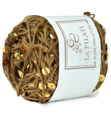 La Filati Royal Paillettes 033 Коричневая с золотыми пайетками