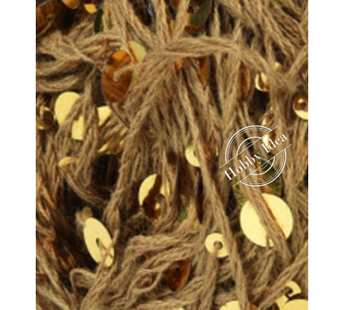 La Filati Royal Paillettes 033 Коричневая с золотыми пайетками