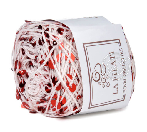 La Filati Royal Paillettes 038 Нежно - розовая с красными пайетками