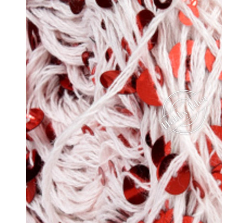 La Filati Royal Paillettes 038 Нежно - розовая с красными пайетками