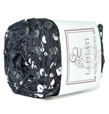 La Filati Royal Paillettes 085 Серая с пайетками цвета металла