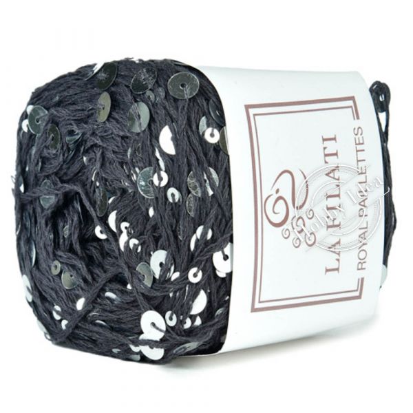 La Filati Royal Paillettes 085 Серая с пайетками цвета металла из категории La Filati Royal Paillettes