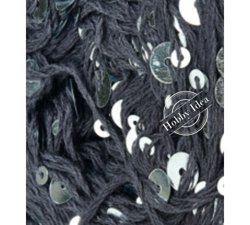 La Filati Royal Paillettes 085 Серая с пайетками цвета металла