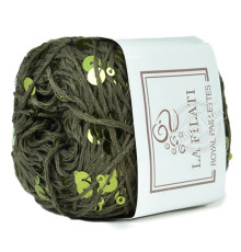 La Filati Royal Paillettes 118 Зелёная с жёлто-салатовыми пайетками
