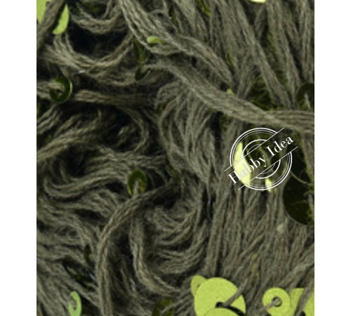 La Filati Royal Paillettes 118 Зелёная с жёлто-салатовыми пайетками