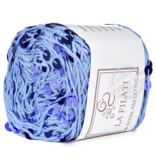 La Filati Royal Paillettes 149 Голубая с лиловыми пайетками