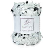 La Filati Royal Shine 011 Бело-серебристая