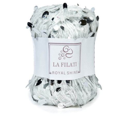 La Filati Royal Shine 011 Бело-серебристая