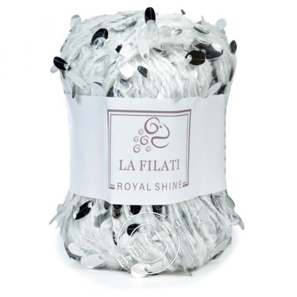 La Filati Royal Shine 011 Бело-серебристая из категории La Filati Royal Shine