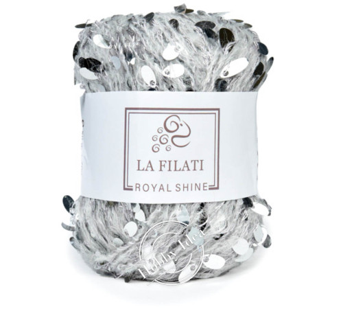 La Filati Royal Shine 014 Бело-серая
