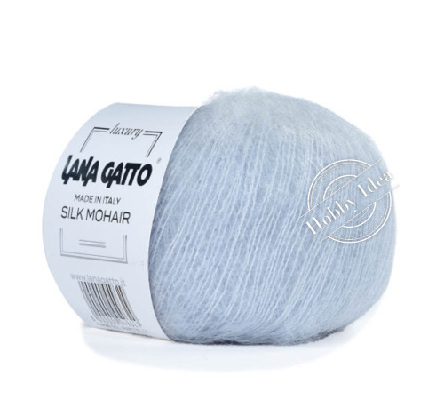 Lana Gatto Silk Mohair 06033 Бело-серый