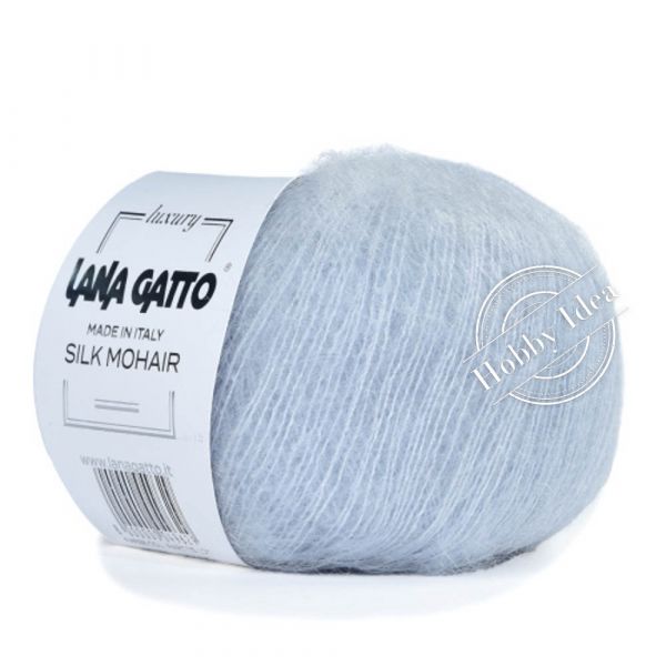Lana Gatto Silk Mohair 06033 Бело-серый из категории Lana Gatto Silk Mohair