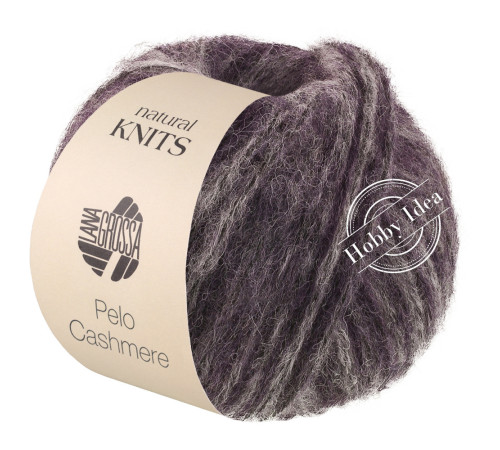 Lana Grossa Pelo Cashmere 06 Антрацит и баклажановый