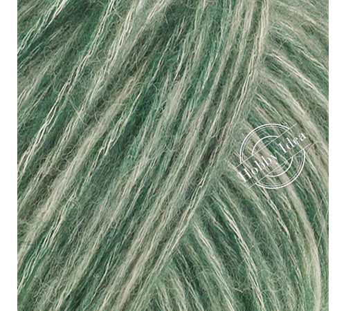 Lana Grossa Pelo Cashmere 12 Лесной зелёный и молочно-белый