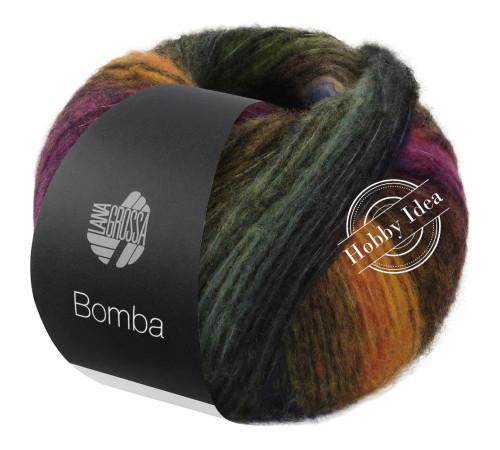 Lana Grossa Bomba 04 Жёлто-зелёнаяя полоса