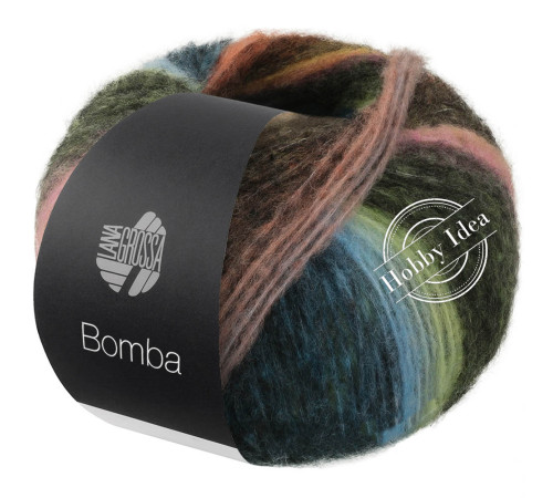 Lana Grossa Bomba 07 Голубо-оранжевая полоса