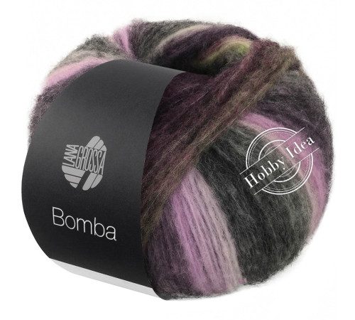Lana Grossa Bomba 10 Лаймово-ягодная полоса