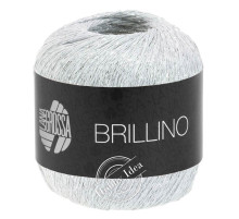 Lana Grossa Brillino 010 Бело-серебристый