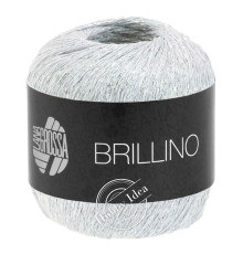 Lana Grossa Brillino 010 Бело-серебристый